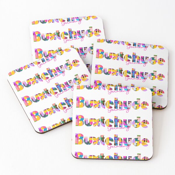Item preview, Buxtehude, Germany, Vibrant Abstract City Typography Art designed and sold by Wanderful-roads.
