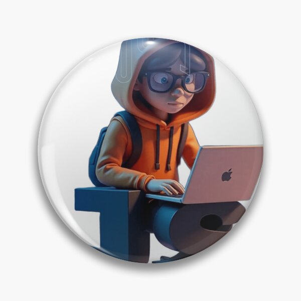 Item preview, Cute Cartoon Programmer Coding JavaScript on Laptop designed and sold by GUINewAlex.