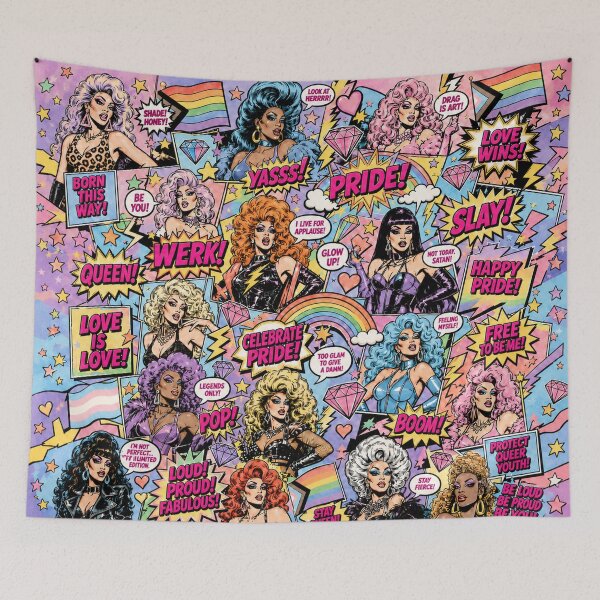 Item preview, Pastel Pride Comic Pop Art Drag Queens Print designed and sold by BeJolley.