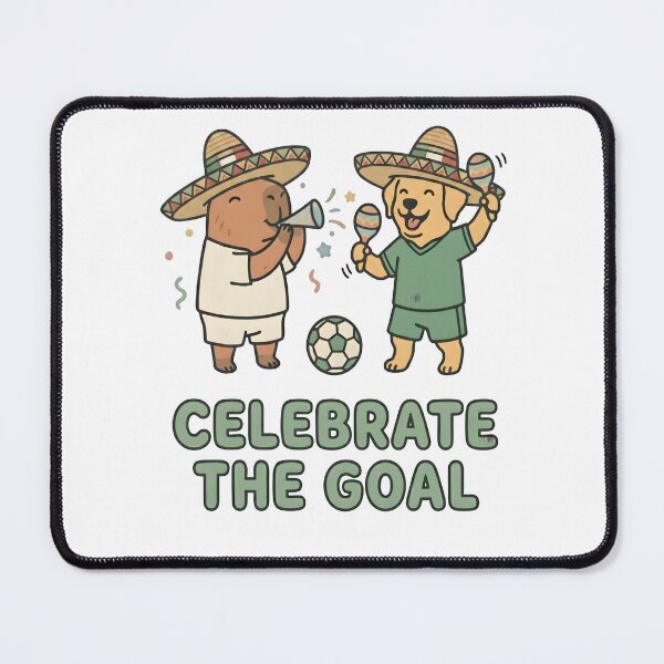 Item preview, Celebrate The Goal Capybara Dog Sombrero Soccer designed and sold by laughingshirts.