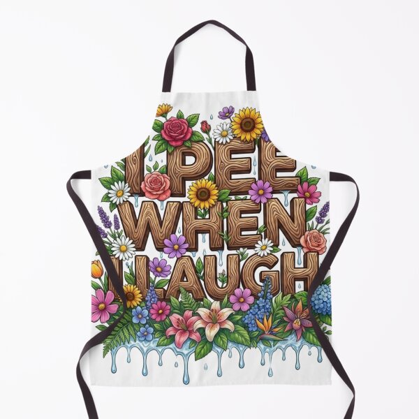 Item preview, I Pee When I Laugh Floral Funny Quote designed and sold by MerchlyMike.