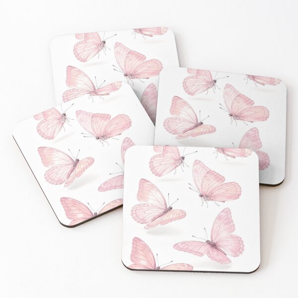 Item preview, Pink Butterfly Watercolor Aesthetic Sticker Set designed and sold by bakosshops.