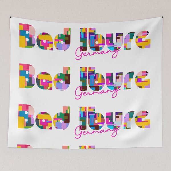 Item preview, Bad Iburg, Germany, Vibrant Abstract City Typography Art designed and sold by Wanderful-roads.