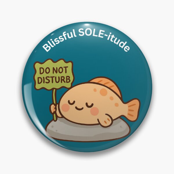 Item preview, Cute Solitary Sole Fish [Round Edition] designed and sold by Social Signals.