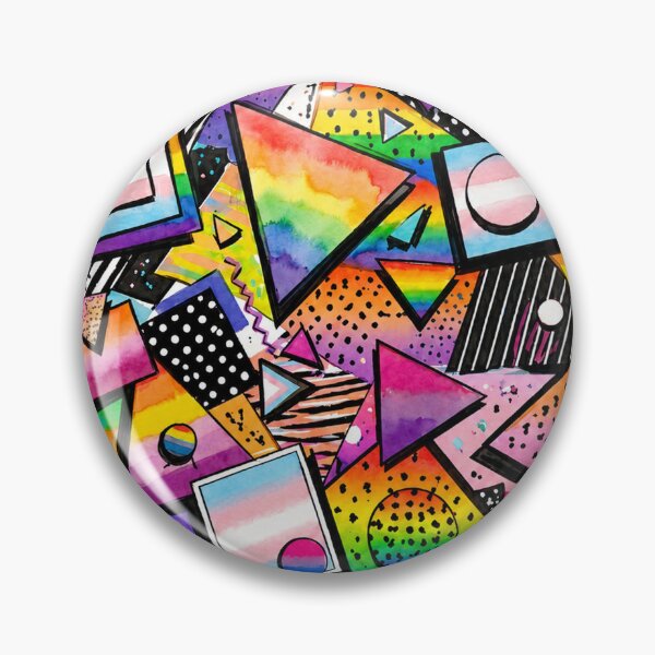 Item preview, 80s Geometric Pride Rainbow Watercolor Pattern designed and sold by BeJolley.