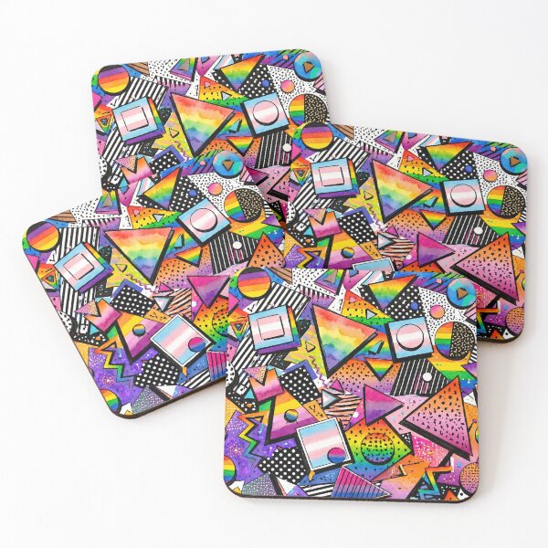 Item preview, 80s Geometric Pride Rainbow Watercolor Pattern designed and sold by BeJolley.