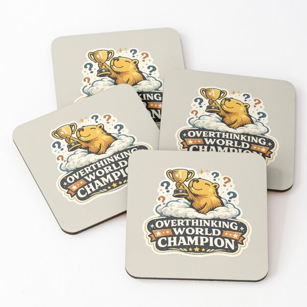 Item preview, Overthinking World Champion Capybara Shirt  Funny Anxiety Humor Design  Relatable Introvert Meme Gift  Cute Capybara Trophy Winner designed and sold by  Artistry in Motion by MADsrecreation.