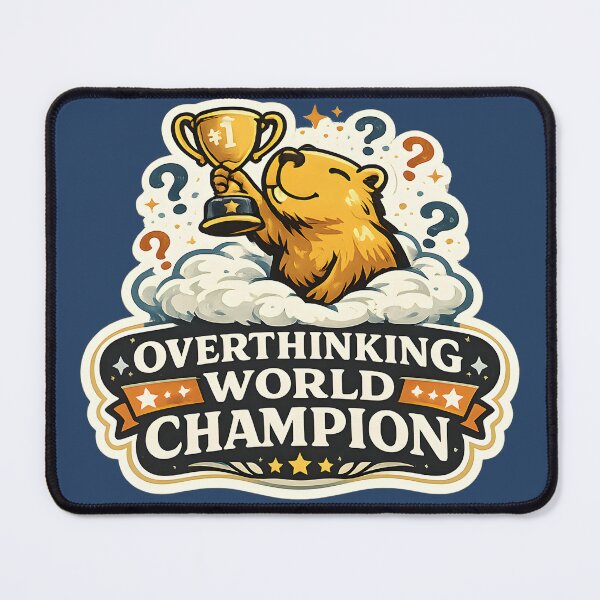 Item preview, Overthinking World Champion Capybara Shirt Funny Anxiety Humor Design Relatable Introvert Meme Gift Cute Capybara Trophy Winner designed and sold by Artistry in Motion by MADsrecreation.