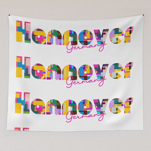 Item preview, Hannover, Germany, Vibrant Abstract City Typography Art designed and sold by Wanderful-roads.