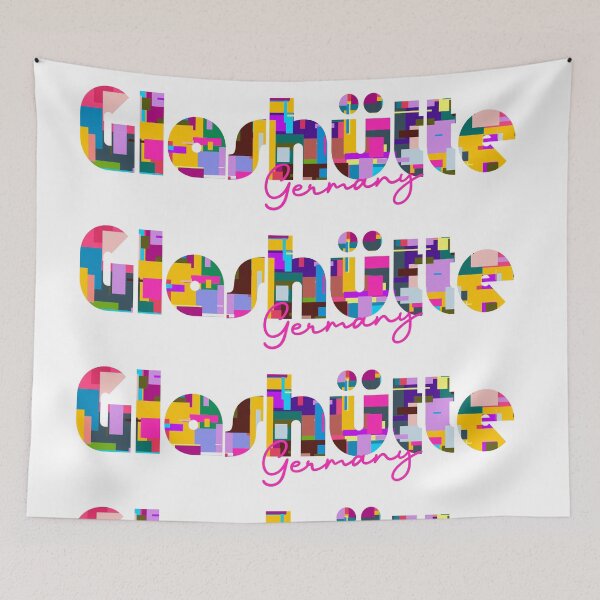 Item preview, Glashütte, Germany, Vibrant Abstract City Typography Art designed and sold by Wanderful-roads.