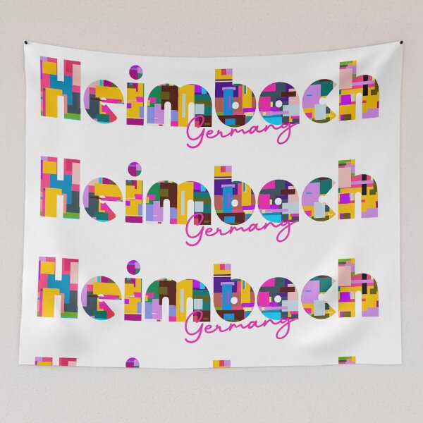 Item preview, Heimbach, Germany, Vibrant Abstract City Typography Art designed and sold by Wanderful-roads.