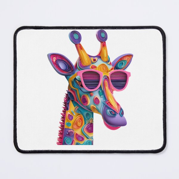 Item preview, Colorful giraffe with big ears and pink sunglasses designed and sold by OutOfTheBubble.