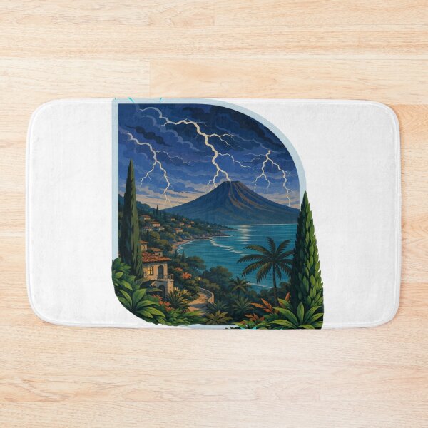 Item preview, RAY Storm Mountain Coastal Landscape Art T-Shirt | Lightning Sky Scenic Nature Graphic Tee designed and sold by RAYapparel.