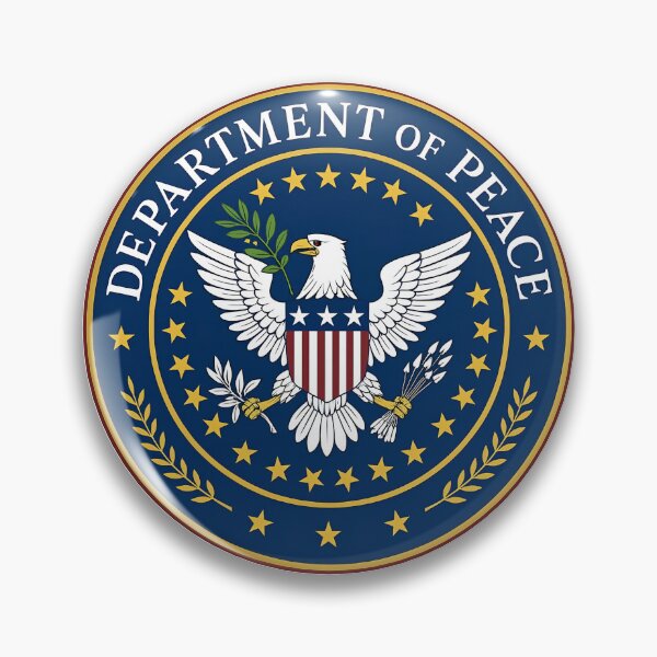 Item preview, Political Humor Department of Peace Anti-Trump WAR MAGA GOP USA GOVERNMENT LOGO designed and sold by BuyShirtsOnline.