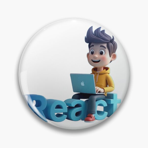 Item preview, Cute Cartoon Programmer Coding React on Laptop designed and sold by GUINewAlex.