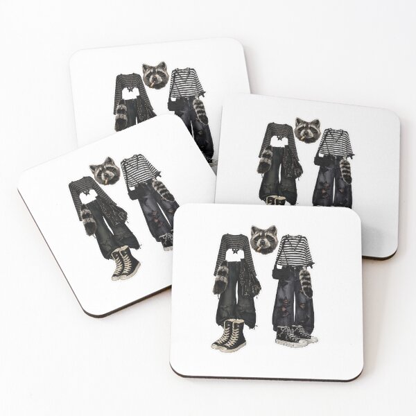 Item preview, Racoon Outfits Grunge Aesthetic sticker designed and sold by Chaotic Critters.