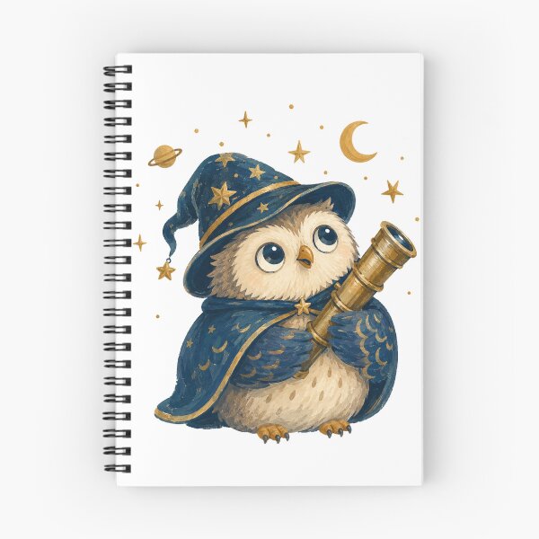 Item preview, Stargazing Owl Astronomer with Brass Telescope designed and sold by eignvalue.