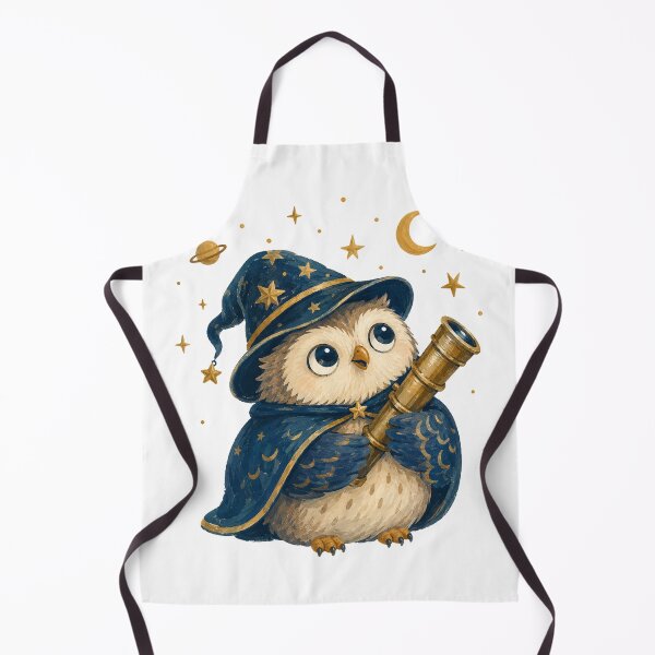 Item preview, Stargazing Owl Astronomer with Brass Telescope designed and sold by eignvalue.