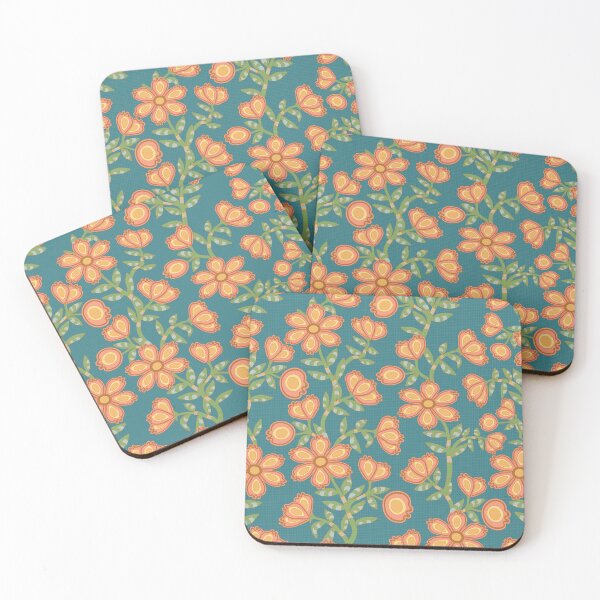 Item preview, Mod Chintz Floral Pattern in Blush Coral and Mint Green designed and sold by Annette Chabidon Studio.