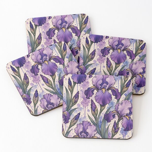 Item preview, Irises & Watercolor designed and sold by fairycoffins.