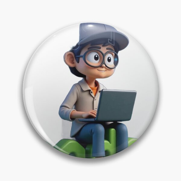 Item preview, Node js Developer Laptop Sticker - Cute Cartoon Programmer designed and sold by GUINewAlex.