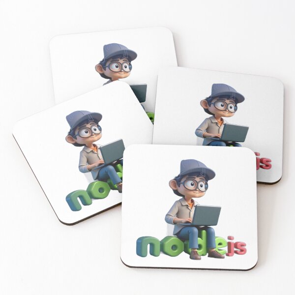 Item preview, Node js Developer Laptop Sticker - Cute Cartoon Programmer designed and sold by GUINewAlex.