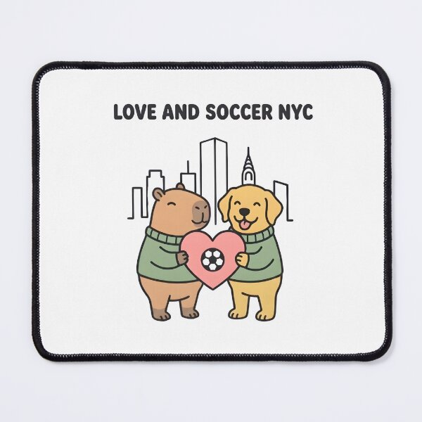 Item preview, Love And Soccer NYC Capybara And Dog designed and sold by laughingshirts.
