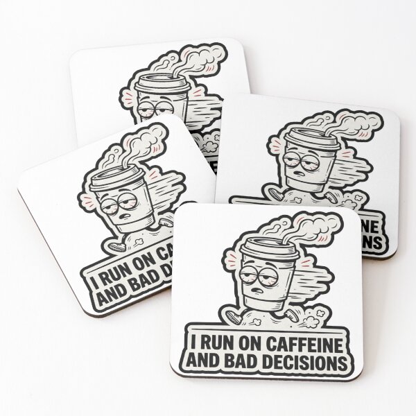 Item preview, I Run On Caffeine And Bad Decisions Funny Sticker designed and sold by BooDesignStudio.