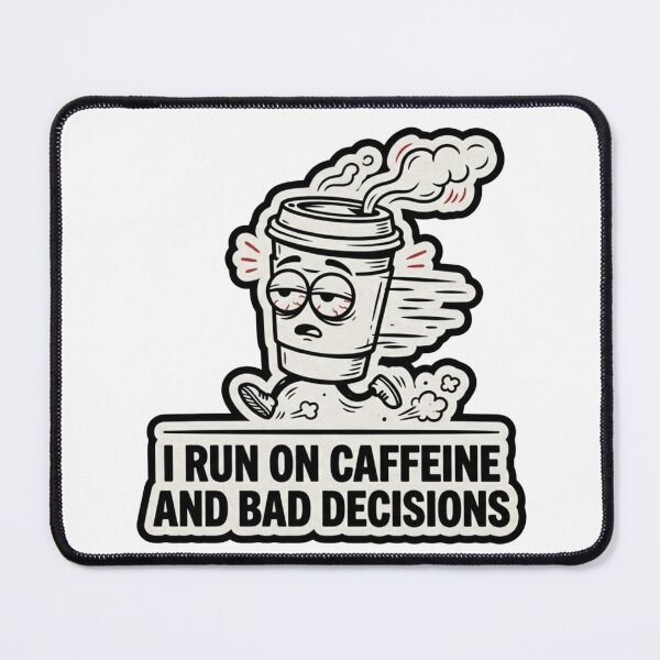Item preview, I Run On Caffeine And Bad Decisions Funny Sticker designed and sold by BooDesignStudio.