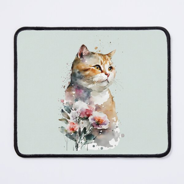 Item preview, Enchanted Floral Cat Watercolor designed and sold by FloreDreamStudio.