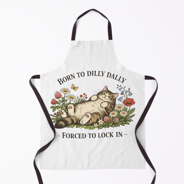 Item preview, Born To Dilly Dally Forced To Lock In Funny Flat Vintage Cat designed and sold by Print Loft.