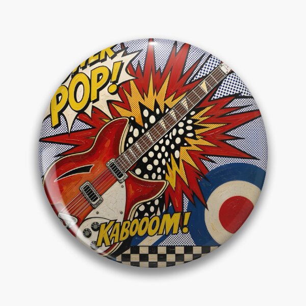 Item preview, Power Pop - Pop Art Painting - Rickenbacker Electric Guitar - sixties Mods style designed and sold by Kludoman.