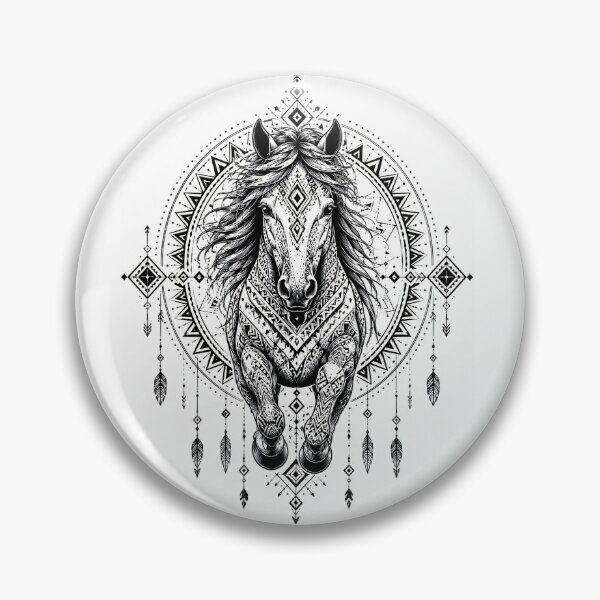 Item preview, Tribal Horse Mandala Line Art | Freedom, Strength & Sacred Spirit Symbolism designed and sold by suryabumblee.