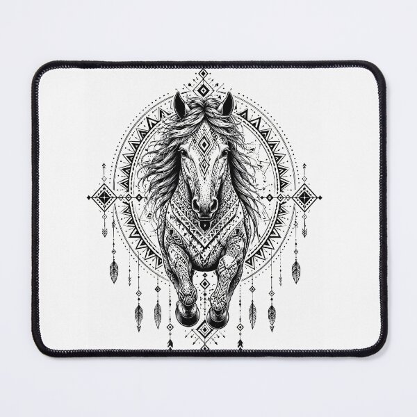 Item preview, Tribal Horse Mandala Line Art | Freedom, Strength & Sacred Spirit Symbolism designed and sold by suryabumblee.