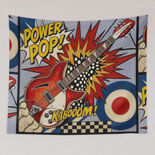 Item preview, Power Pop - Pop Art Painting - Rickenbacker Electric Guitar - sixties Mods style designed and sold by Kludoman.