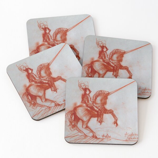 Item preview, FLORENTINE  MEDIEVAL KNIGHT ON HORSEBACK Sepia Brown Drawing designed and sold by BulganLumini.