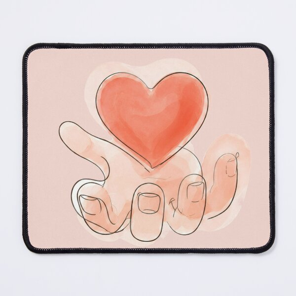 Item preview, Minimalist Watercolor Heart in Hand Line Art designed and sold by puzzell.