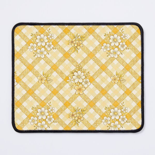 Item preview, Golden Gingham Floral Cottagecore Pattern designed and sold by Petal & Pattern Co.