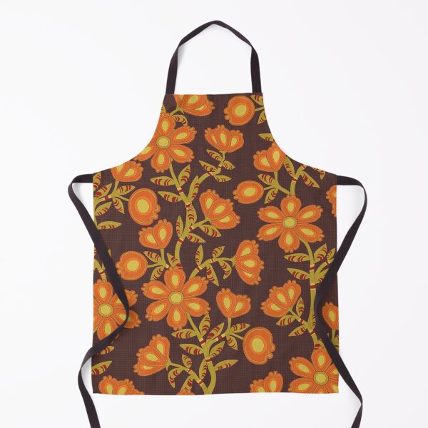 Item preview, Mod Chintz Floral Pattern in Citrus, Olive and Polished Mahogany designed and sold by Annette Chabidon Studio.
