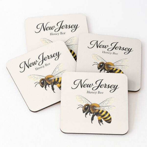 Item preview, New Jersey Honey Bee Retro State Insect Poster designed and sold by The-Drip-Studio.