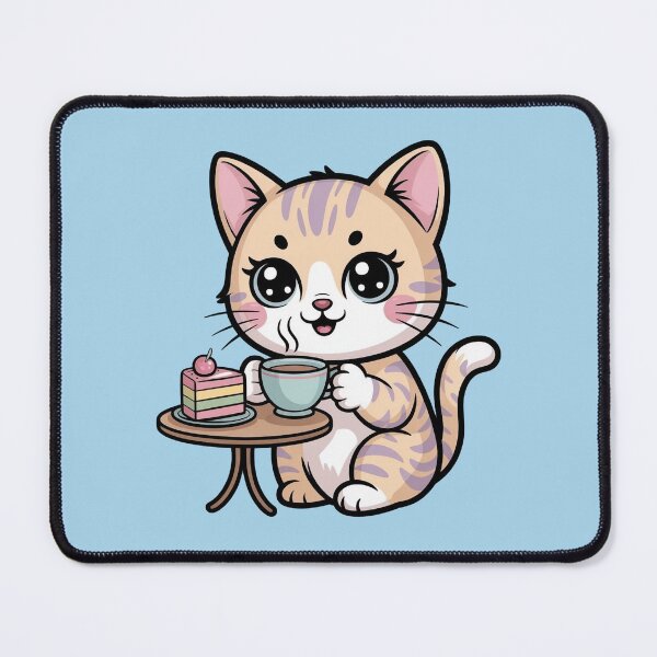 Item preview, Cute Kawaii Cat - Tea and Cake designed and sold by WikaKowalczyk.