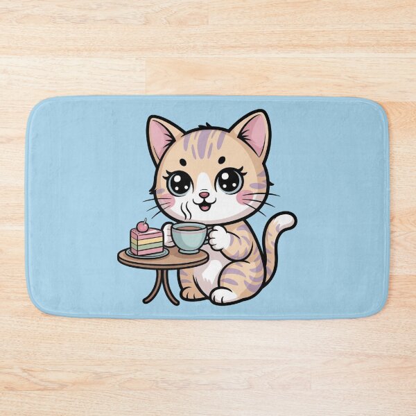 Item preview, Cute Kawaii Cat - Tea and Cake designed and sold by WikaKowalczyk.