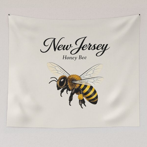 Item preview, New Jersey Honey Bee Retro State Insect Poster designed and sold by The-Drip-Studio.