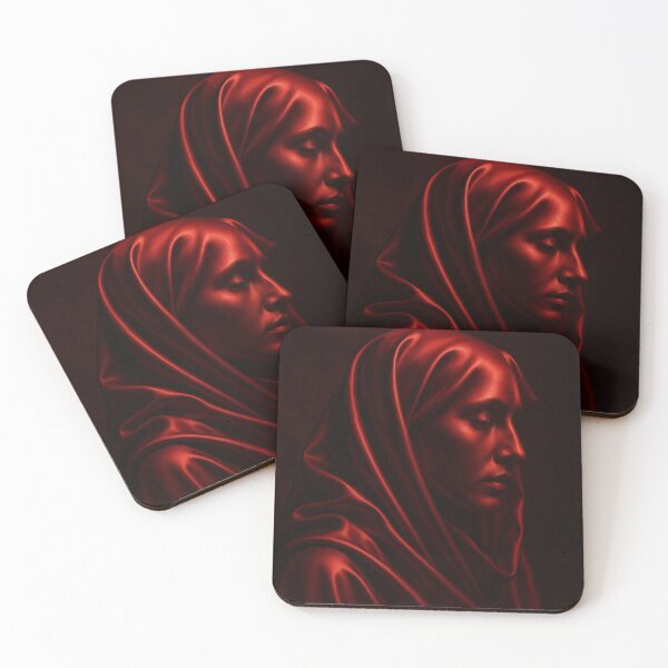Item preview, Portrait - Red Veiled Woman designed and sold by DroneWorks Creative.