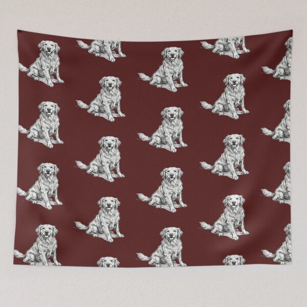 Item preview, Happy Golden Retriever Pencil Sketch Art designed and sold by digitalbob60.