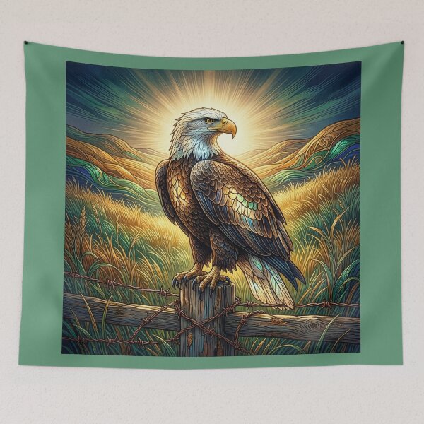 Item preview, Bald Eagle Sits on a Fence Post designed and sold by Tridentulus.