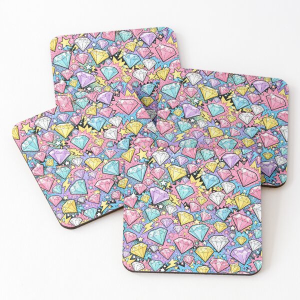 Item preview, Colorful Pastel Pop Art Cartoon Diamond Print designed and sold by BeJolley.