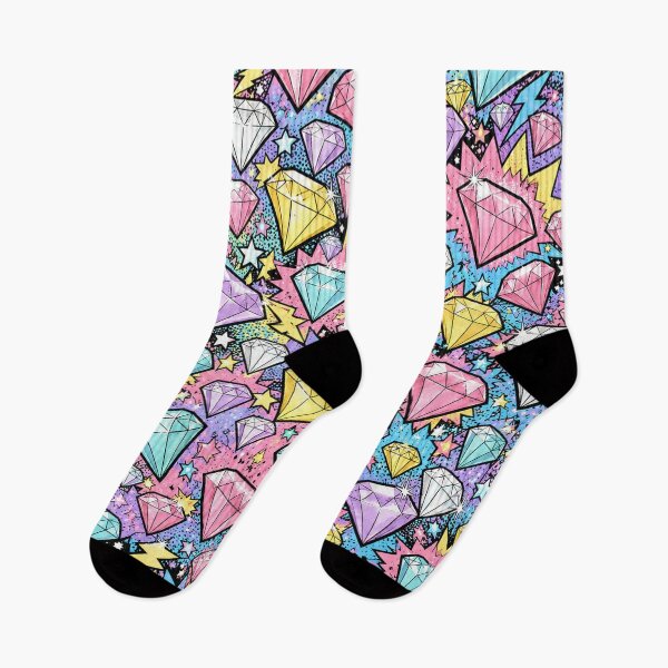 Item preview, Colorful Pastel Pop Art Cartoon Diamond Print designed and sold by BeJolley.