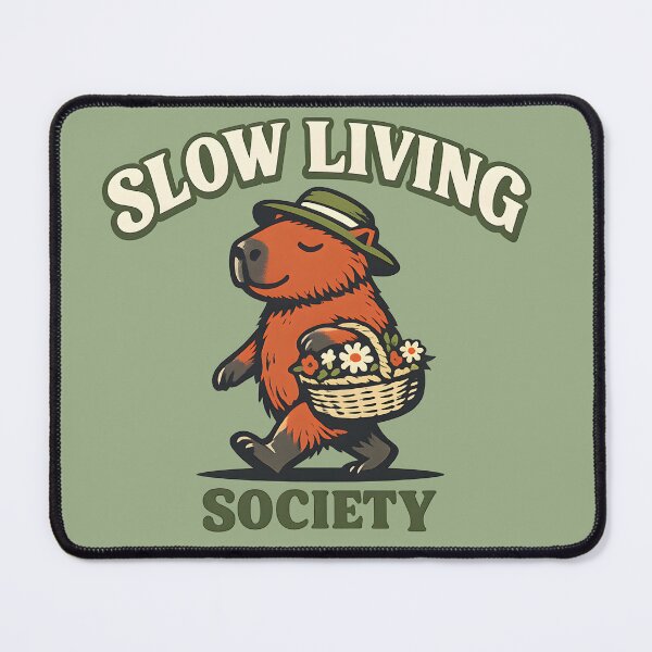 Item preview, Slow Living Society Capybara Shirt Mindful Lifestyle Design Cute Slow Living Mascot Peaceful Cottagecore Gift designed and sold by Artistry in Motion by MADsrecreation.