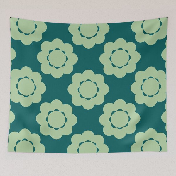 Item preview, Bold Vintage Flower Design in green designed and sold by StefanStudioArt.